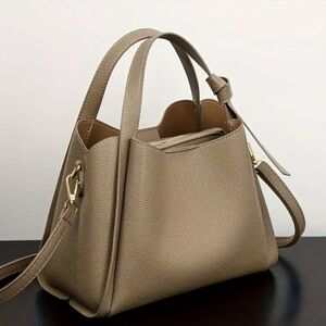 Elegant Tan Faux Leather Handbag